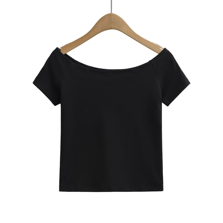 Dame afslappet Off-Shoulder T-shirt lavet af høj kvalitets bomuldsblanding Stilla