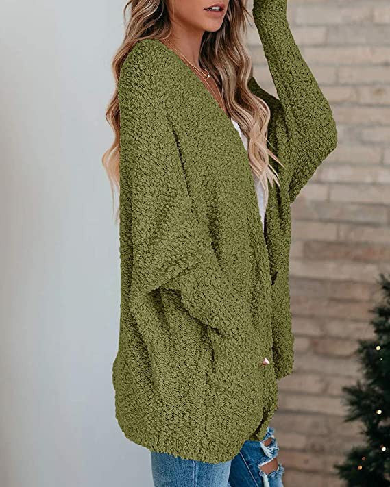 Damers hyggelige cardigan med åben skæring og store lommer Stilla
