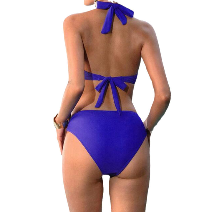 Dame Bandeau-Bikini med elegant smykkedetalje og rynker Stilla