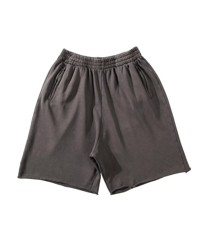 Herrer fritids sweatshorts med elastisk talje og sidelommer med lynlås Stilla