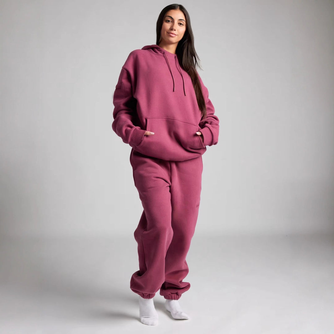 Kvinders hyggelige hoodie med integreret sovemaske Skovae
