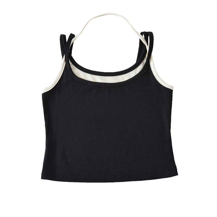 Damer sporty cropped top med raffinerede stropdesigns og elastisk stof Stilla