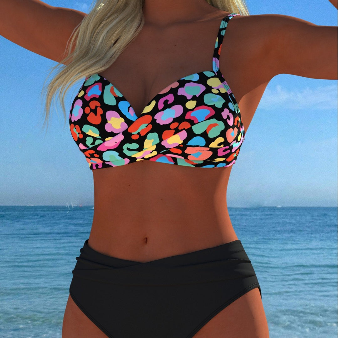 Dame Bikini-sæt med formende bustier og høj talje Skovae