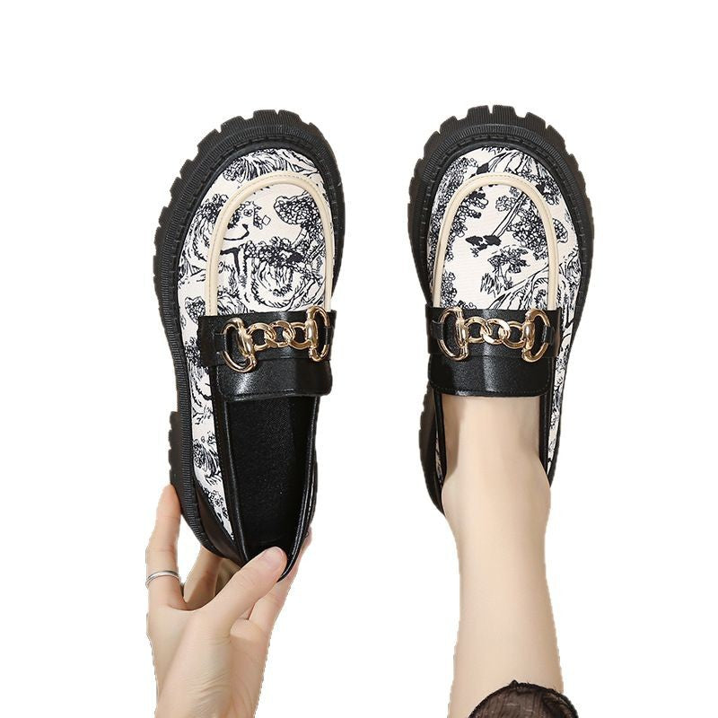 Dame Trendy Loafers med iøjnefaldende mønster og klodset sål Stilla