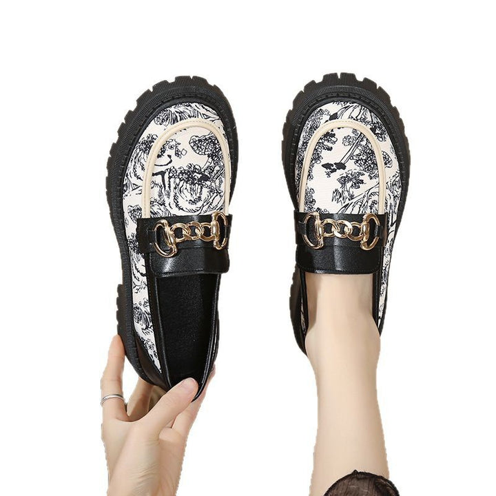 Dame Trendy Loafers med iøjnefaldende mønster og klodset sål Stilla