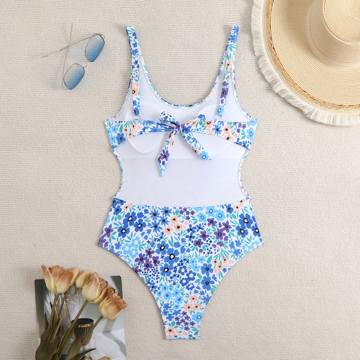 Femme Floral Print Éntiler Badedragt Stilla