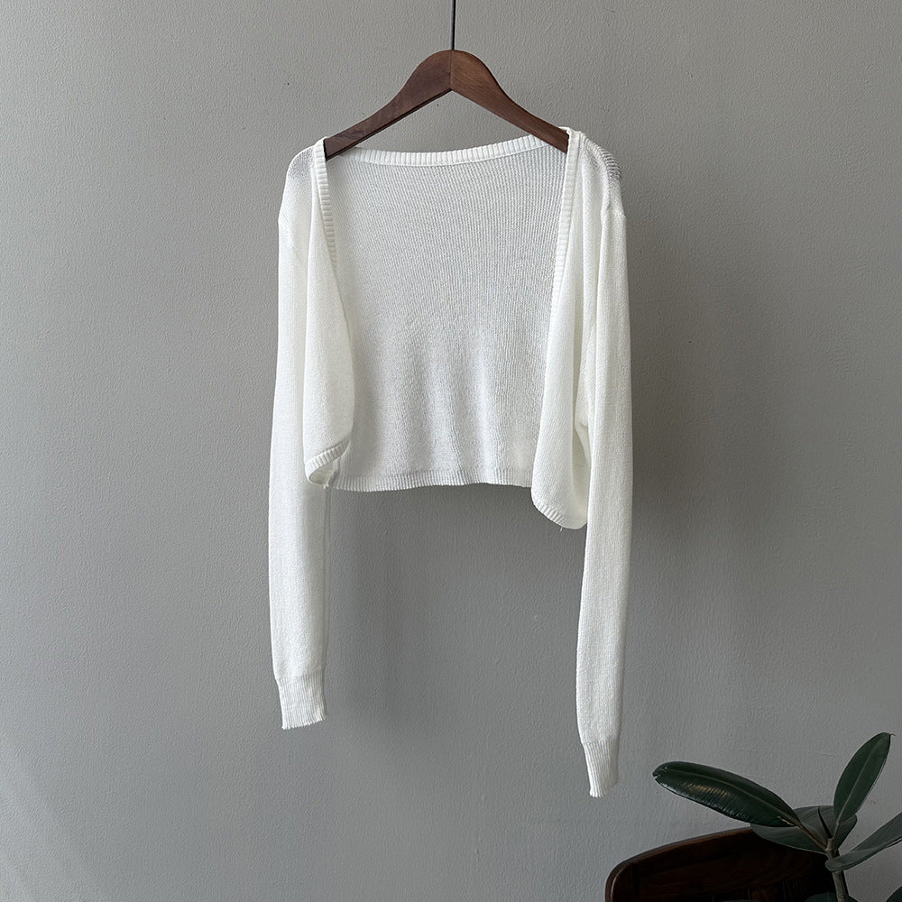 Damer casual strikjakke med åben front og elegante manchetter Stilla