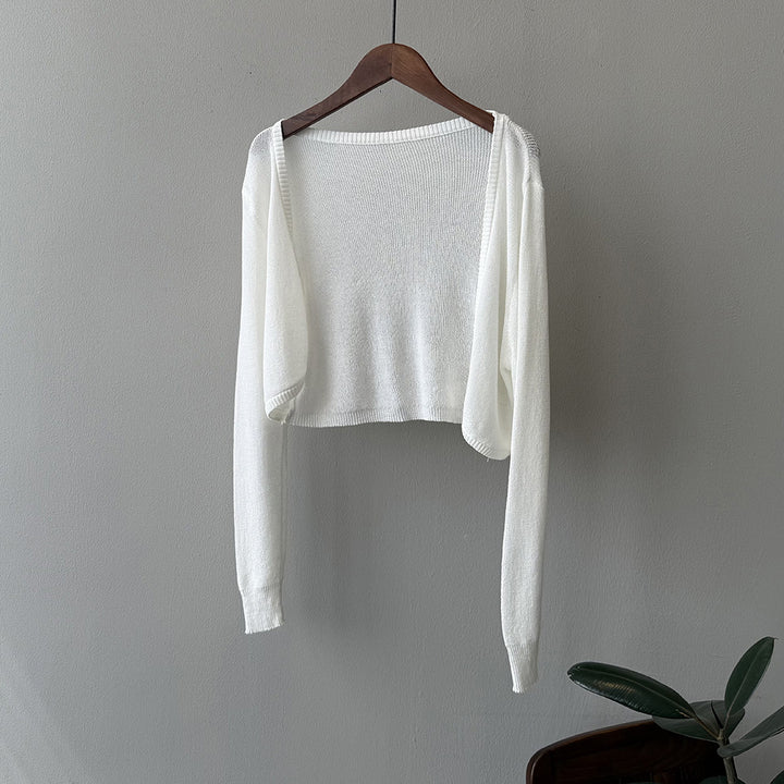 Damer casual strikjakke med åben front og elegante manchetter Stilla