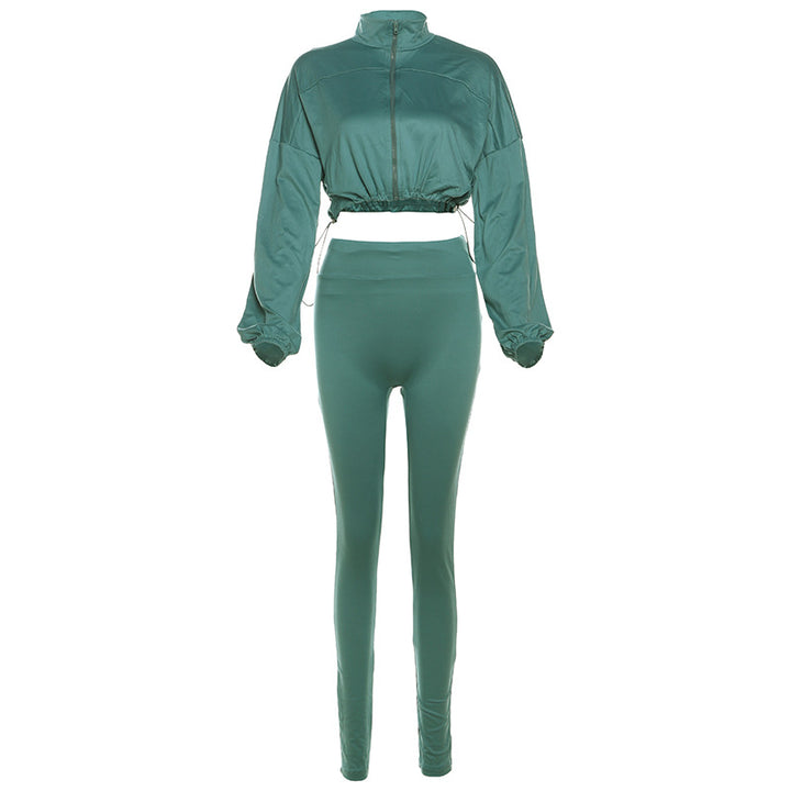 Dame Crop-top og højtaljede leggings sæt Stilla