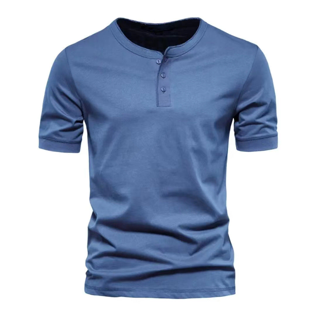 Herrer Kortærmet Henley-T-shirt med moderne knaplukning og afslappet pasform Stilla