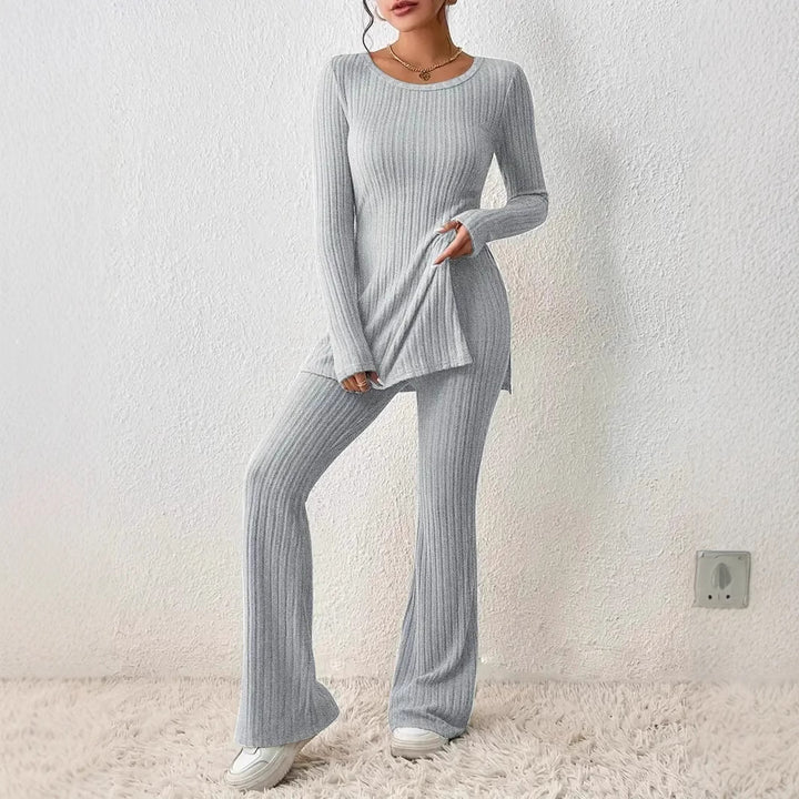 Dame Kombi-Loungewear med langt top og udvidede ben Stilla