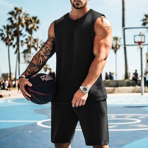 Herrer Sporty Tanktop og Shorts Sæt Stilla