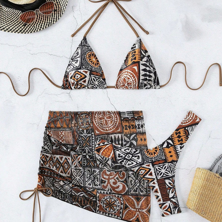Dame bikini-sæt med justerbar top og højhævet shorts Skovae
