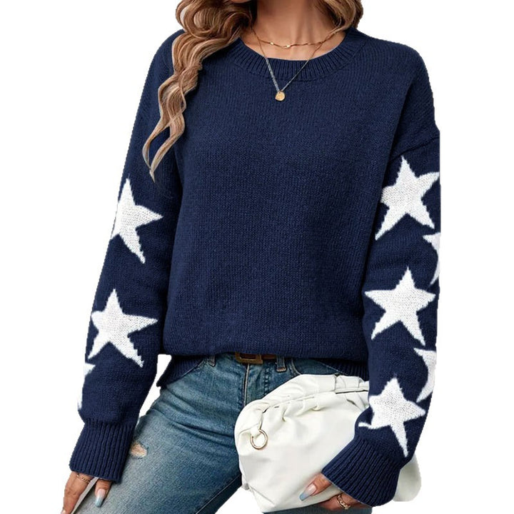 Kvinders sweater med stjerneslogo og moderne detaljer Stilla