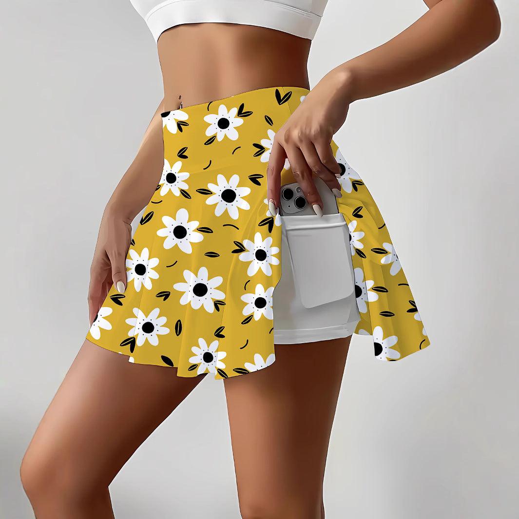 Femme Floral Print Skater nederdel Stilla
