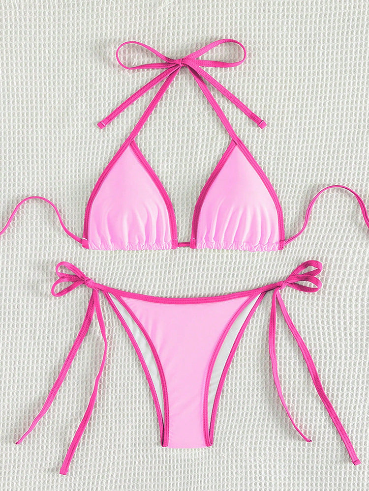 Dame Triangel-Bikini med justerbare bånd og glamorøse accenter Skovae