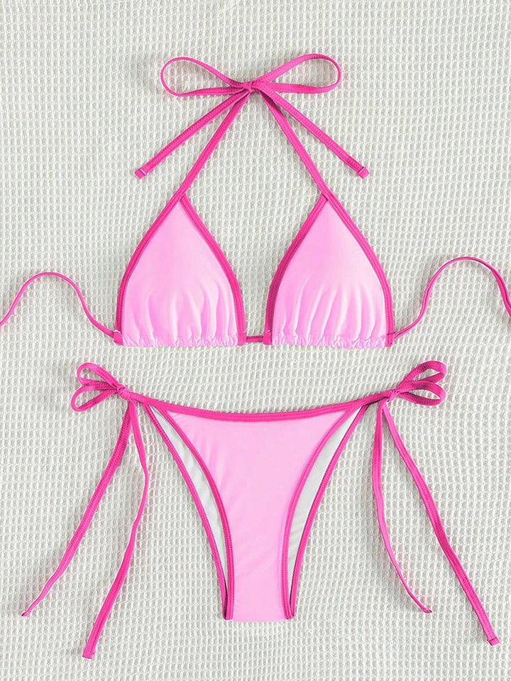 Dame Triangel-Bikini med justerbare bånd og glamorøse accenter Skovae