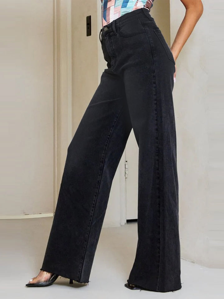 Damer højtaljede, brede jeans i vintage-stil Stilla