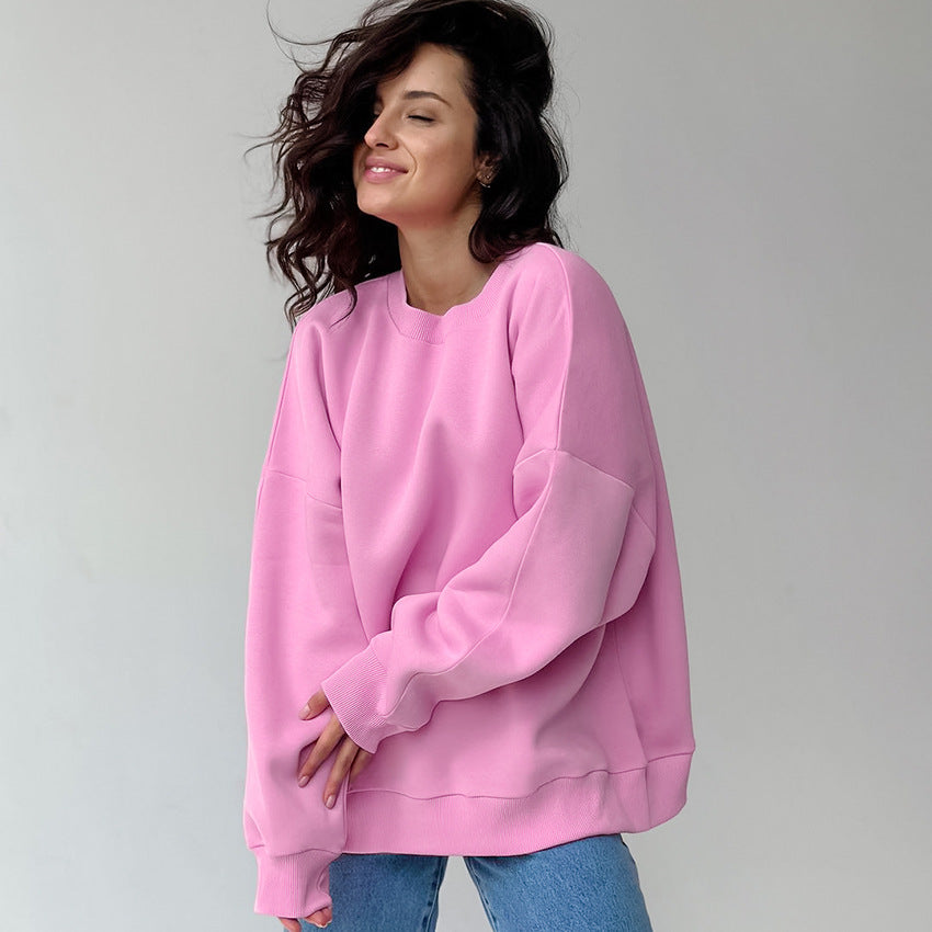 Dame Oversized Sweatshirt med høj krave og bløde ærmer Stilla