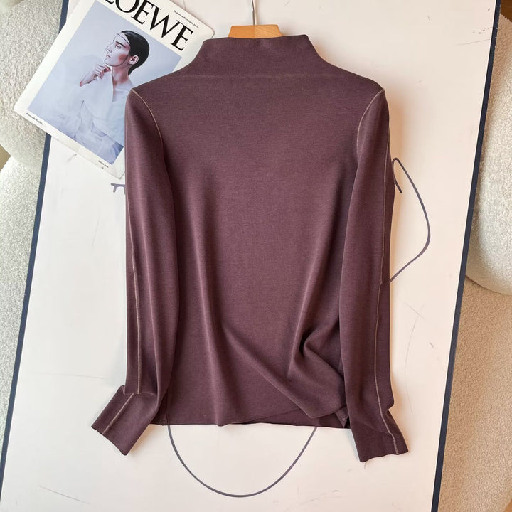 Dames sporty langærmet poloshirt med elegant kraveløsning Stilla