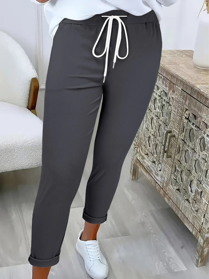 Dame Relaxed Fit Justerbar Talje Bukser Stilla