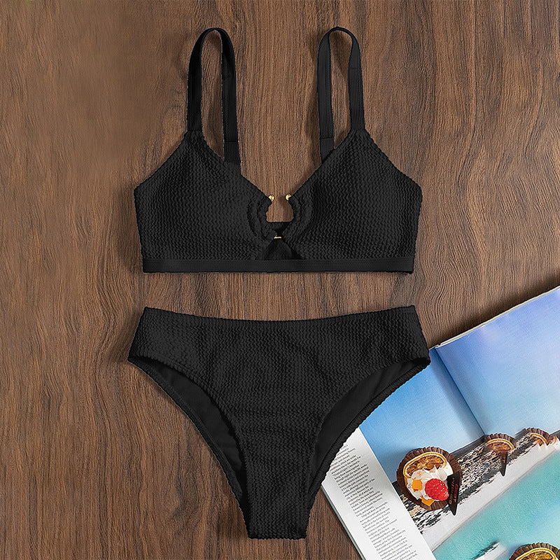 Dame højtaljede bikini-sæt med lille cut-out Skovae