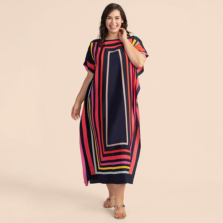 Dame Strandtunika med moderne geometrisk design Stilla