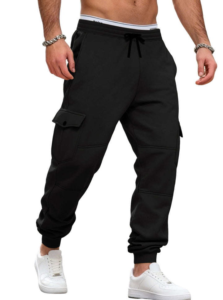 Herre nan sporty joggingsbukser med cargolommer snor og ribbet ankelkant Skovae