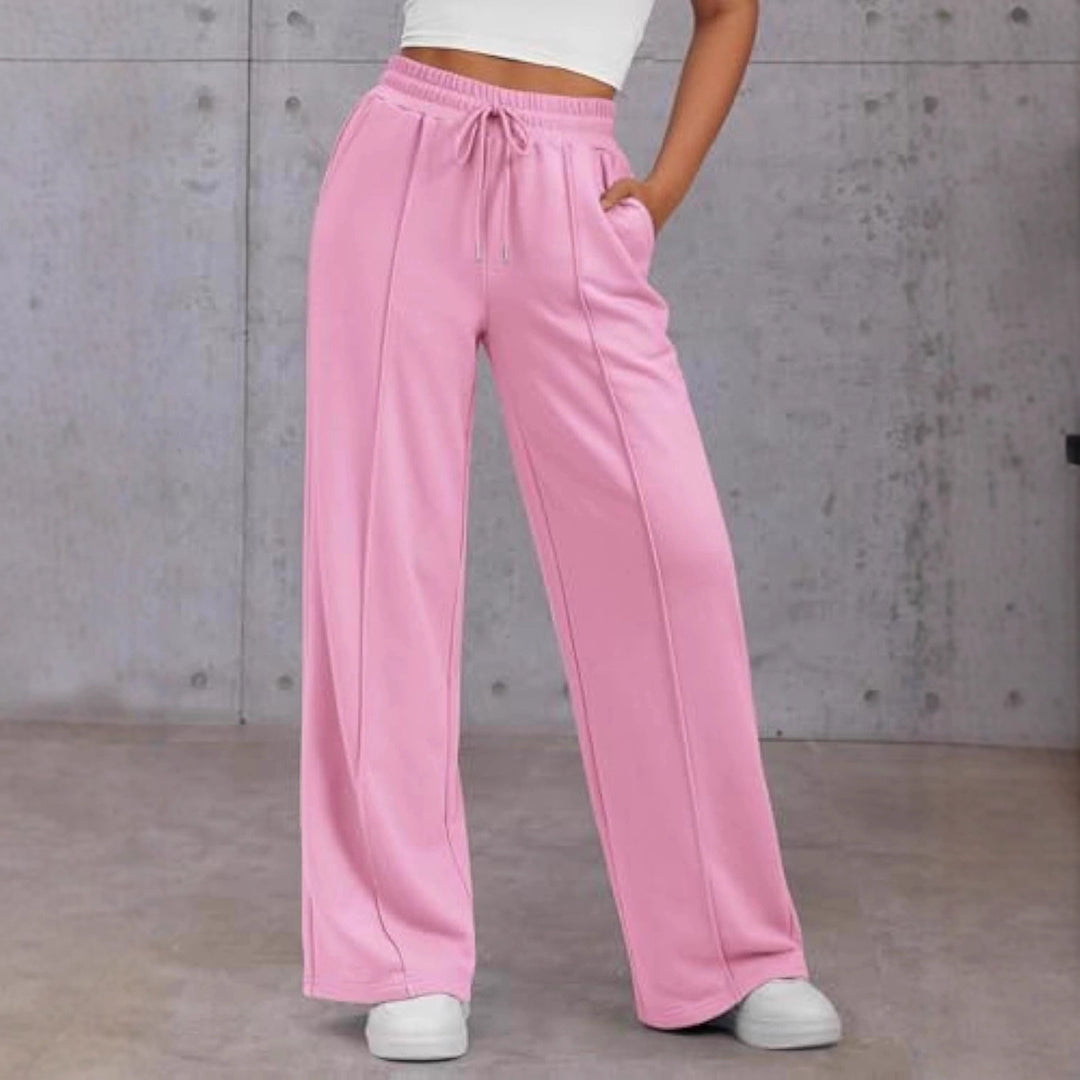 Dame Komfortabel Bred Sweatpants med elastisk talje og praktiske lommer Skovae
