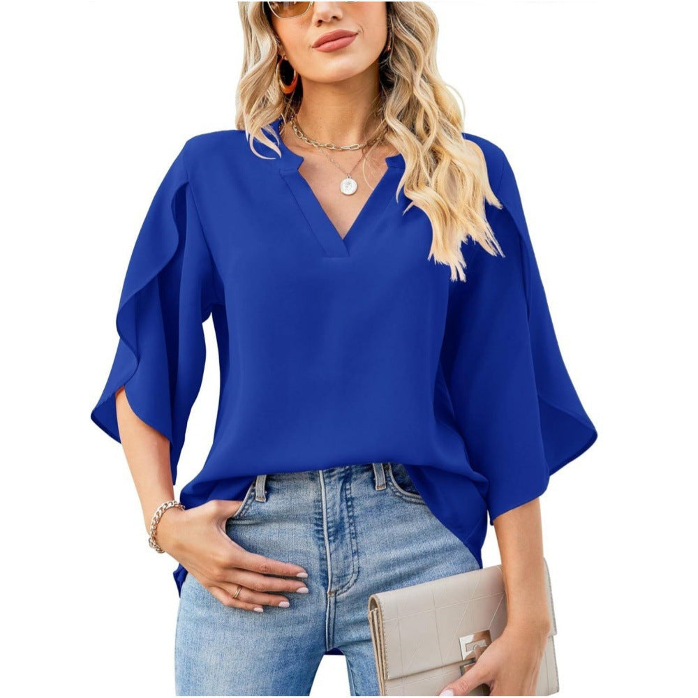 Dame Elegant Flatterærmer Bluse Stilla