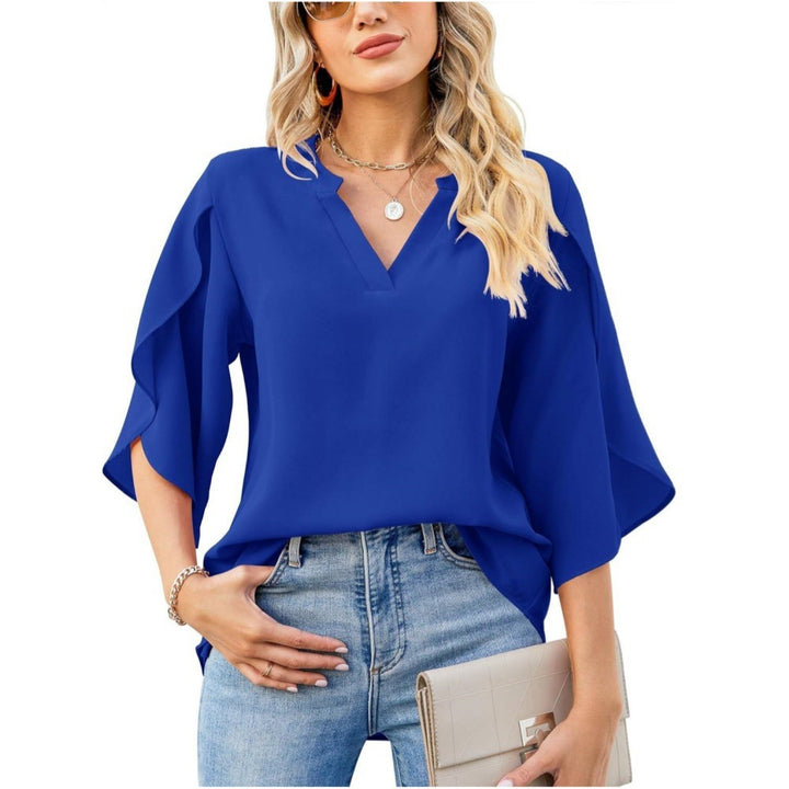 Dame Elegant Flatterærmer Bluse Stilla