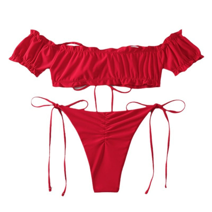 Dame Bandeau Bikini med puffærmet top Skovae