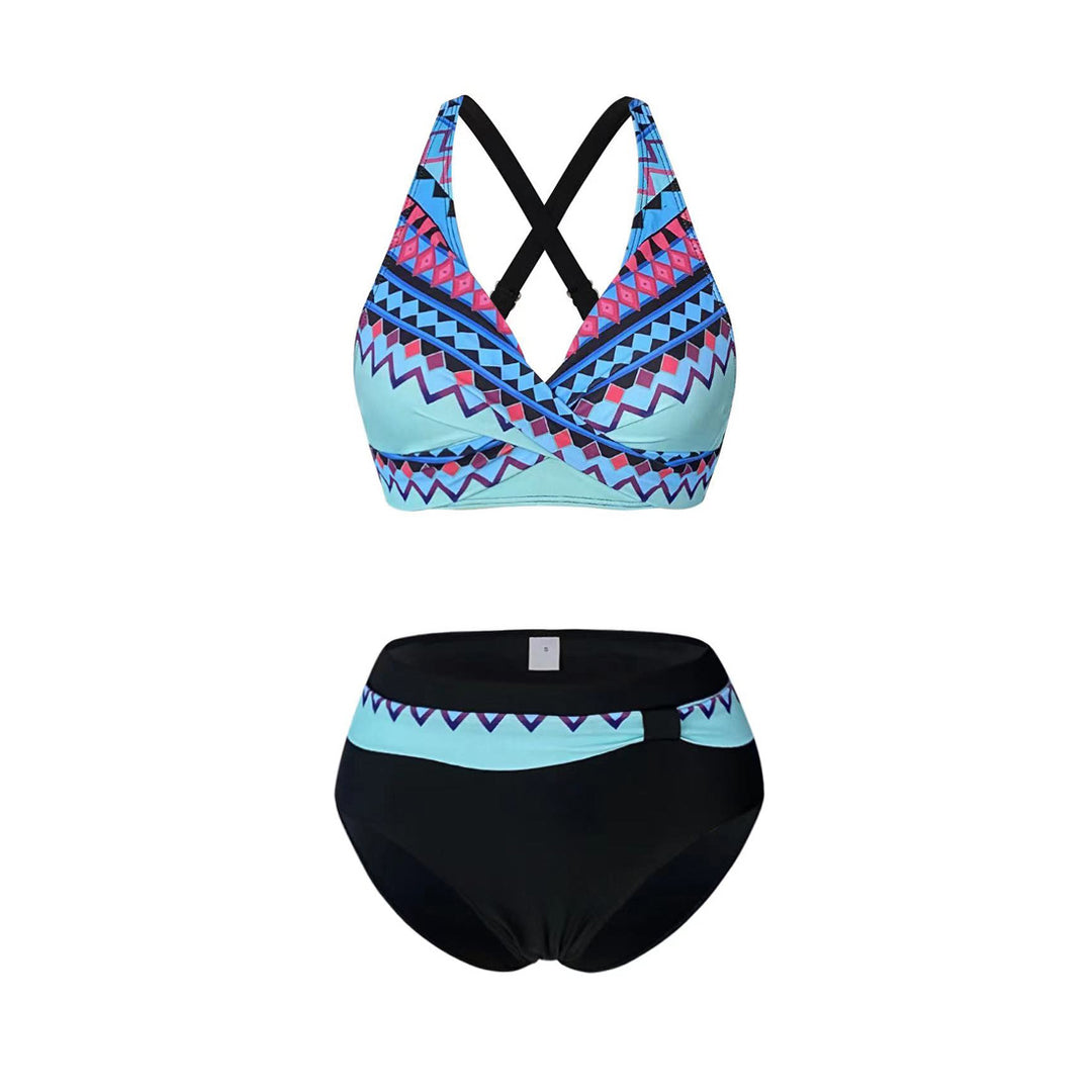 Dame Sportsligt Bikini-Sæt med trendet snit og moderne grafikdesign Skovae