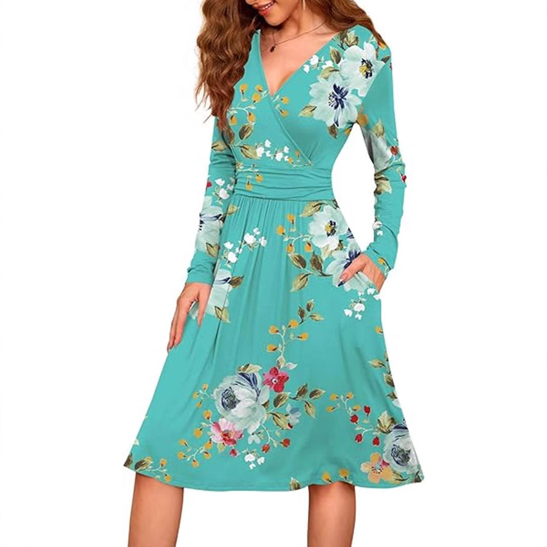 Femme Langærmet Floral Værdikjole Stilla