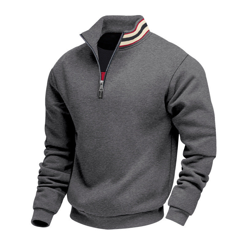 Herren nan Halvzip-sweatshirt med sporty ringkrave og blødt fleece-foring Skovae
