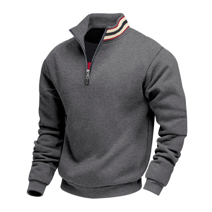 Herren nan Halvzip-sweatshirt med sporty ringkrave og blødt fleece-foring Skovae