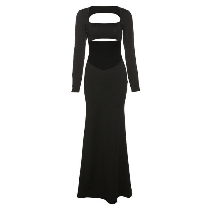 Damer elegant Maxikjole med cut-out-detaljer og lange ærmer Stilla