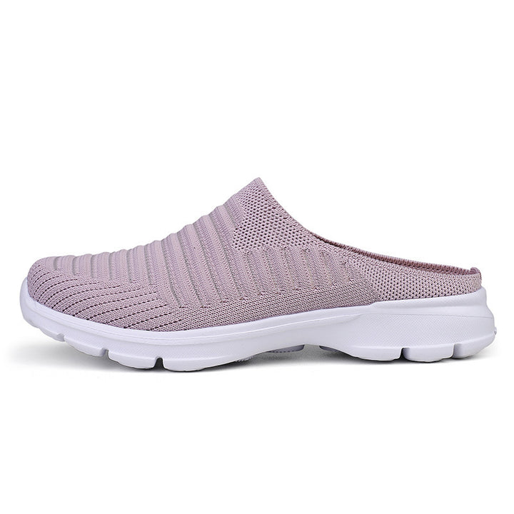 Dame nan strikket slip-on klogs med stødabsorberende EVA-mellemsål og ergonomisk hæl støtte Skovae