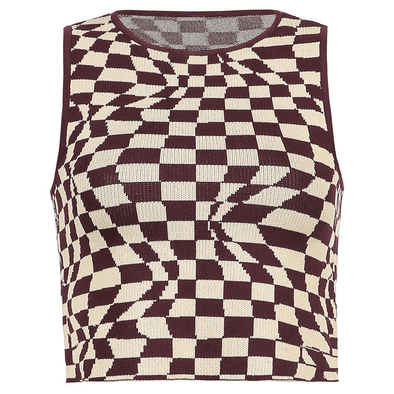 Femme Grafik Strik Crop Top Stilla