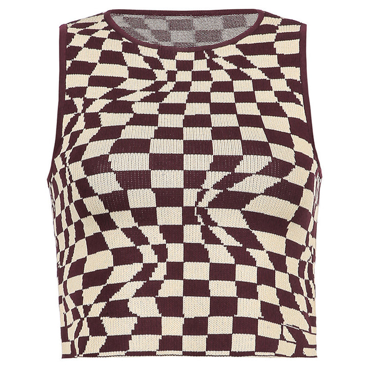 Femme Grafik Strik Crop Top Stilla