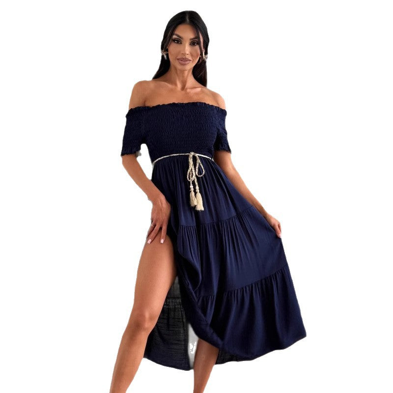 Romantisk Off-Shoulder-Maxikjole til damer Stilla