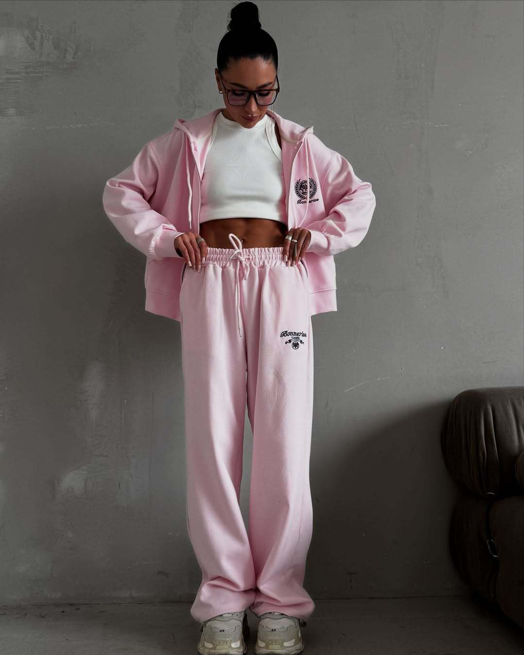 Kvinders Loungewear Sæt med Hoodie og Bred Bukser Stilla