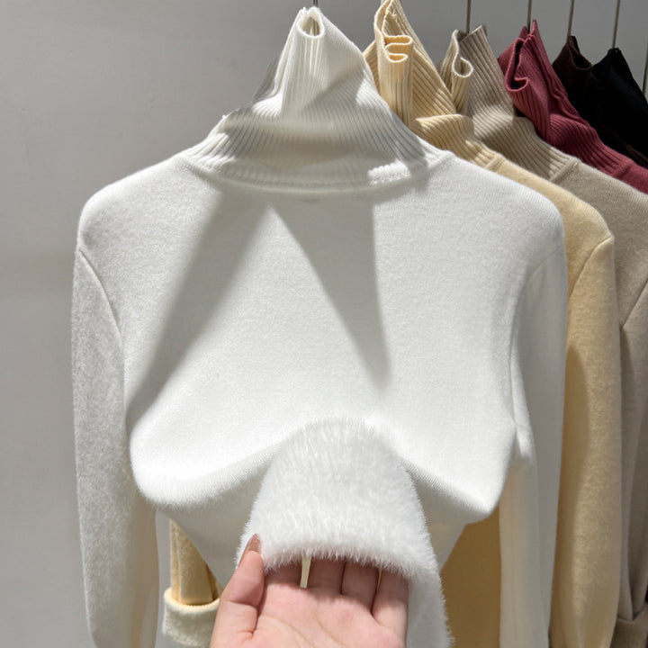 Dame rullekravepullover med blødt inderfutter og trendy design Stilla
