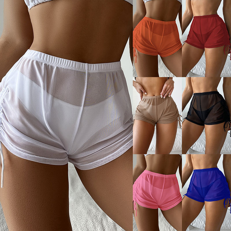Dame Sporty shorts med legende rynkedetaljer Skovae