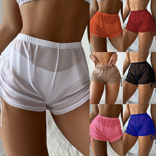 Dame Sporty shorts med legende rynkedetaljer Skovae