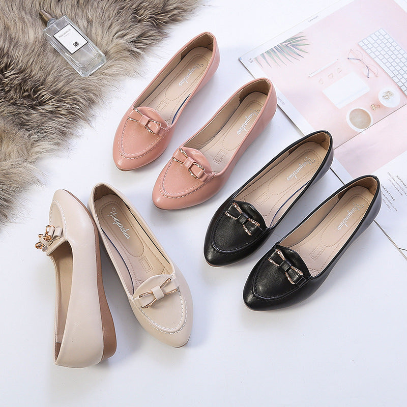Dame elegante ballerinas med moderigtige sløjfe-detalje og komfortabel sål Stilla