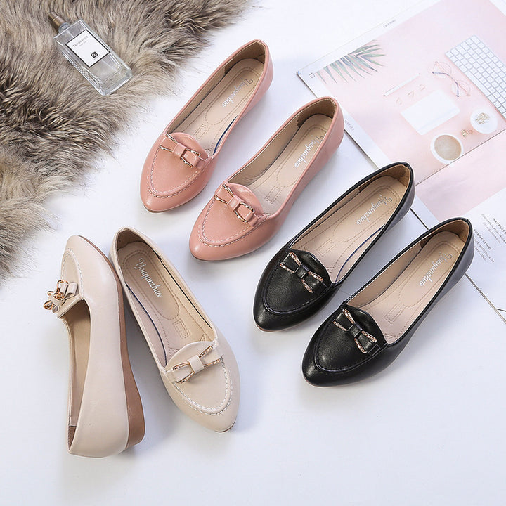 Dame elegante ballerinas med moderigtige sløjfe-detalje og komfortabel sål Stilla