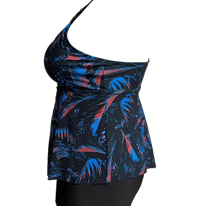 Dame Tankini-top med flydende snit og høj kvalitet blomsterdesign Skovae
