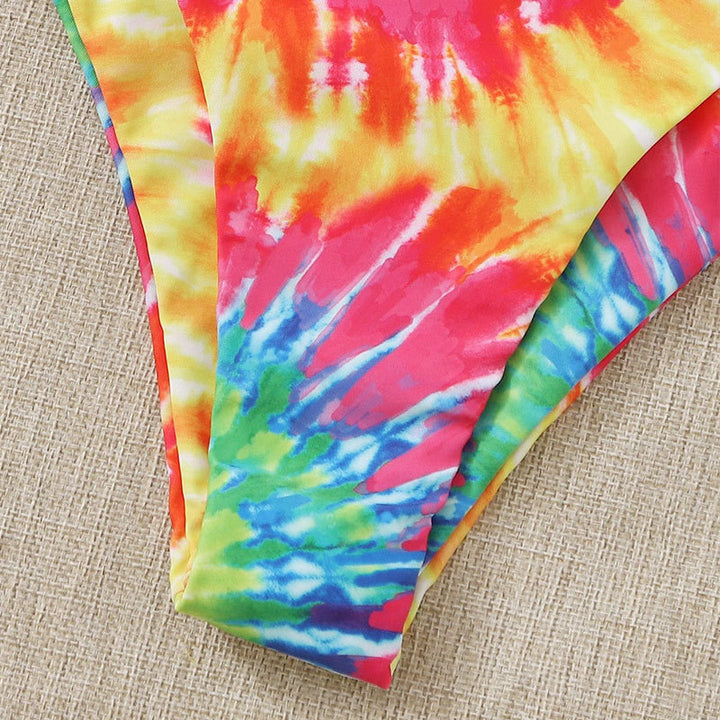 Dame bikini-sæt med trendy bandeau-top og høj talje-snit Skovae