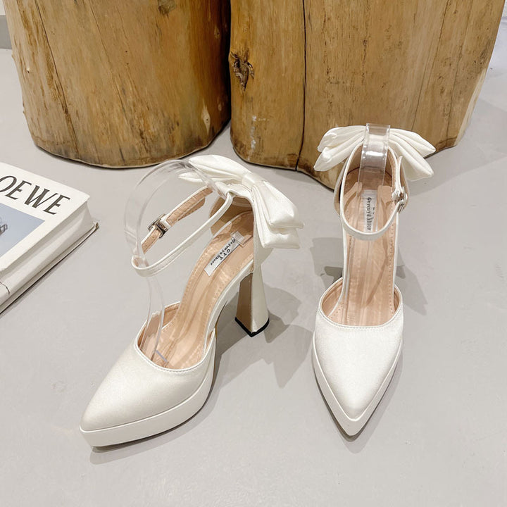 Dame Slingback High Heel Sandaler med gennemsigtig rem og elegant sløjfedekoration Stilla